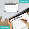 Comix 2025-2026 Floral Desk Calendar – 18 Month Desk Calendar (July 2025–Dec 2026) | 17″x12″ Thick Paper with Classic Design for Office & Home(Black and White)