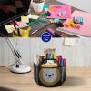 Comix 360° Rotating Pen Holder for Desk, 5 Compartments Office Desk Organizer, Black Mesh Metal Pencil Holder Cup for Office Home School(B2052)