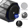 Comix 360° Rotating Pen Holder for Desk, 5 Compartments Office Desk Organizer, Black Mesh Metal Pencil Holder Cup for Office Home School(B2052)