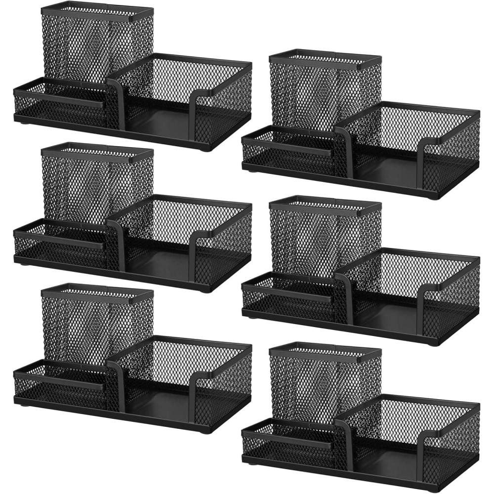imageComix Mesh Pen Holder Desk Wire Pencil Holder with Foam Pad and NonSlip Bottom Office Supplies Desk Organizer for Home Office School 10 PacksB20616Packs