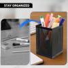 Comix Mesh Pen Holder Desk, Wire Pencil Holder with Foam Pad and Non-Slip Bottom Office Supplies Desk Organizer for Home Office School, 10 Packs(B2003-10Packs)