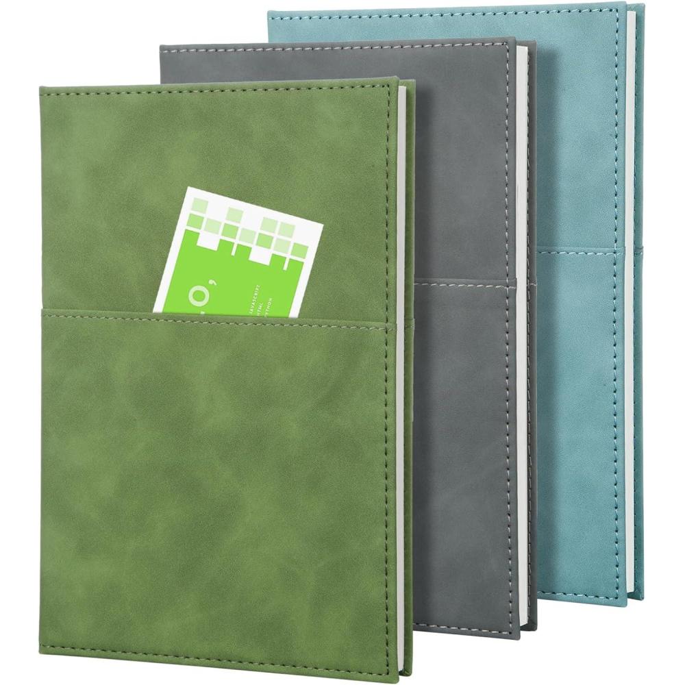 imageCOMIX 3 Pack Lined Journal Notebooks  240 Pages 575quot x 83quot Journaling Notebooks for Women ampamp Men Fits for Work Diary Travel School Business Church Hardcover A5 College RuledAssorted3