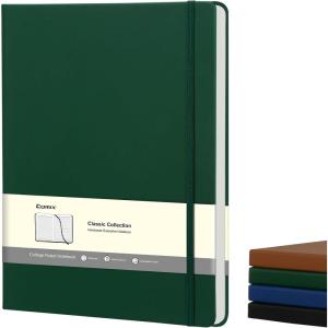 COMIX A4 Lined Journal Notebooks, 240 Pages, Large Size-8.5″ x 11″, Dark Green, Hardcover Journaling Notebooks for Men & Women- Fits for Office, Business, School, Notes Taking & Writing(Dark Green)