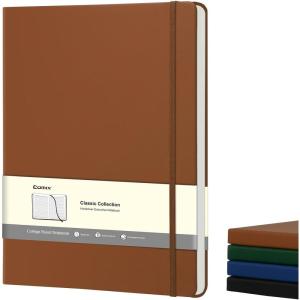 COMIX A4 Lined Journal Notebooks, 240 Pages, Large Size-8.5″ x 11″, Dark Green, Hardcover Journaling Notebooks for Men & Women- Fits for Office, Business, School, Notes Taking & Writing(Brown)