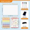 COMIX Whiteboard Dry Erase, 26″ x 17″ Adhesive Whiteboard for Wall with Magnetic Alphabet Chart, 1-100 Number Chart, Educational Charts Set for Preschool Student Kids Home Classroom Teaching(Alphabet+number Table)