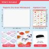 COMIX Whiteboard Dry Erase, 26″ x 17″ Adhesive Whiteboard for Wall with Magnetic Alphabet Chart, Graphic Magnet, Educational Charts Set for Preschool Student Kids Home Classroom Teaching(Alphabet+pattern Magnet)