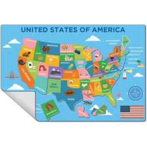 COMIX USA Map Puzzle for Kids, 26″ x 17″ Adhesive Educational Geography Puzzles for Wall, 41 Pieces Puzzles for Student Kids Home Classroom