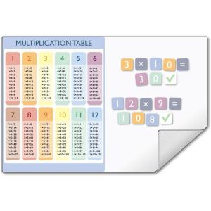 COMIX Whiteboard Dry Erase, 26″ x 17″ Adhesive Whiteboard for Wall with Magnetic Alphabet Chart, Graphic Magnet, Educational Charts Set for Preschool Student Kids Home Classroom Teaching(Multiplication Table+digital Magnet)