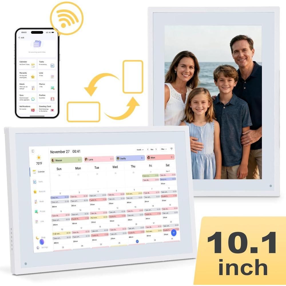 image:imageCOMIX 101inch Smart Digital Wall CalendarElectronic Calendar with Touch Screen DisplayFamily Organizer for 2026 Schedules amp Chore ChartsIncludes Wall MountIdeal for Home amp Office