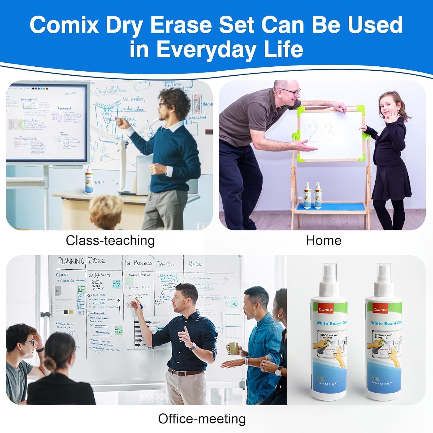 image:imageComix Nontoxic Whiteboard Cleaner 85oz White Board Cleaning Spray Low Odor Dry Erase Cleaner 6 Pack85 Fl Oz Pack of 4