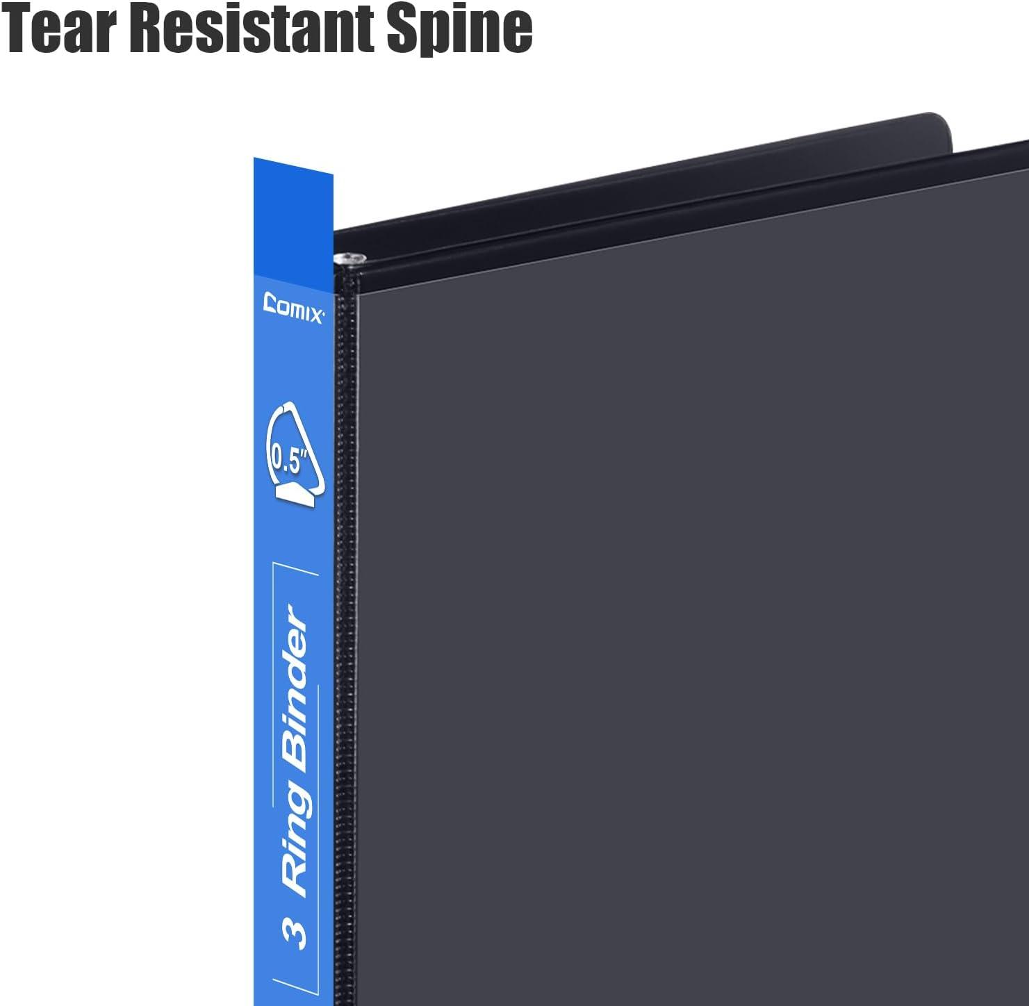 image:imageCOMIX Heavy Duty 05 inch SlantD Ring View Binder 12 inch 3 Ring Binders Hold 125 Sheets of 85 x 11 Paper 12 Pack WhiteBlack