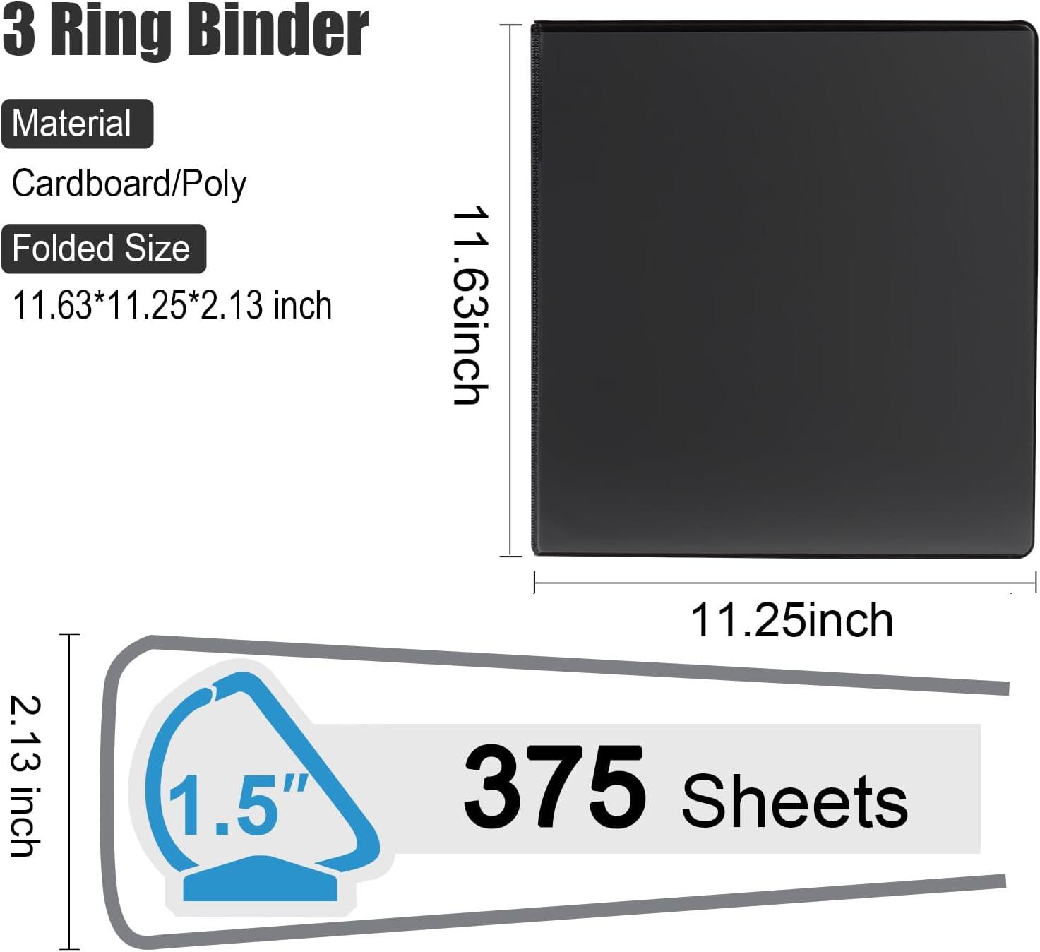image:imageCOMIX Heavy Duty 05 inch SlantD Ring View Binder 12 inch 3 Ring Binders Hold 125 Sheets of 85 x 11 Paper 12 Pack WhiteBlack