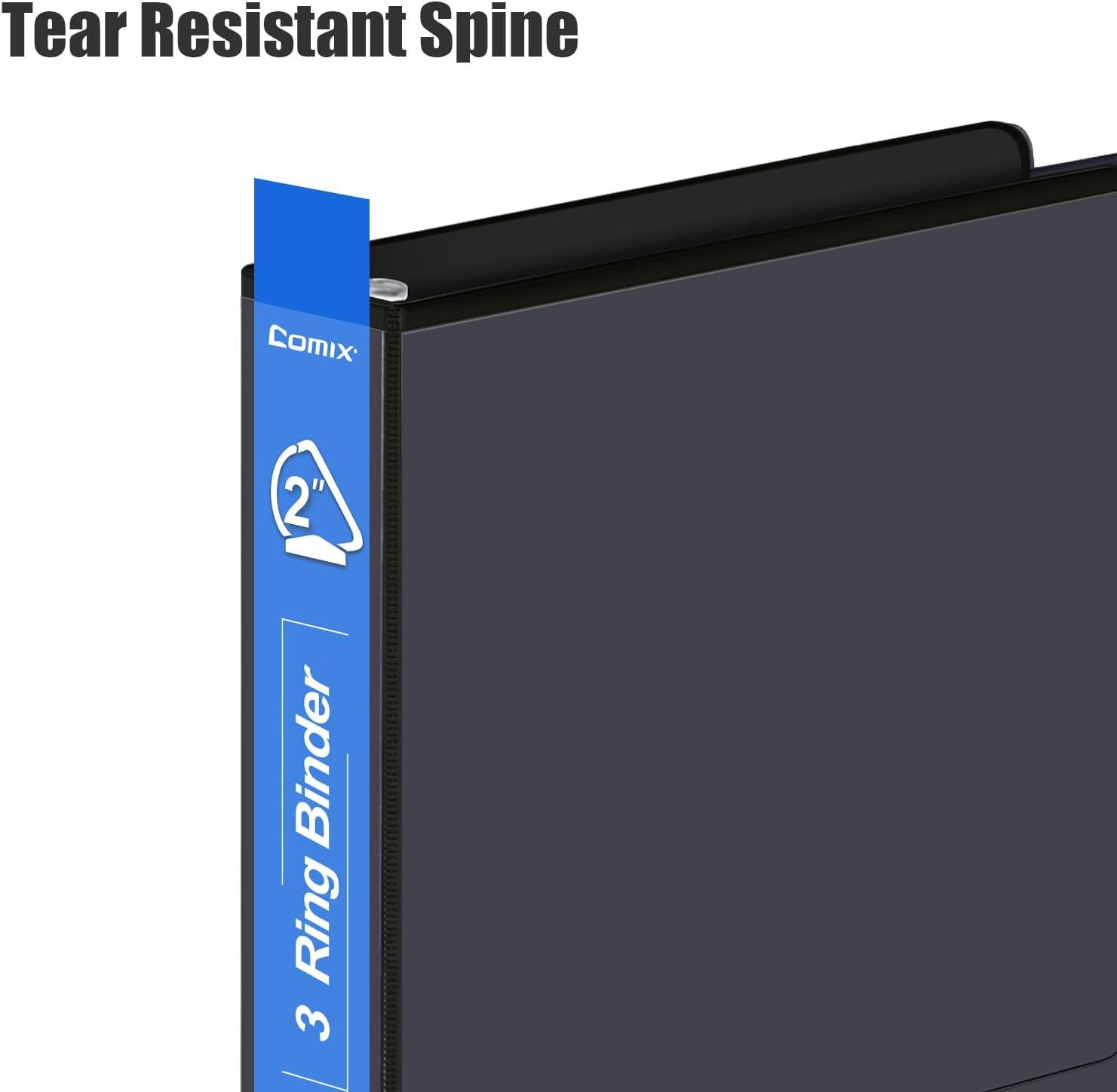 image:imageCOMIX Heavy Duty 05 inch SlantD Ring View Binder 12 inch 3 Ring Binders Hold 125 Sheets of 85 x 11 Paper 12 Pack WhiteBlack