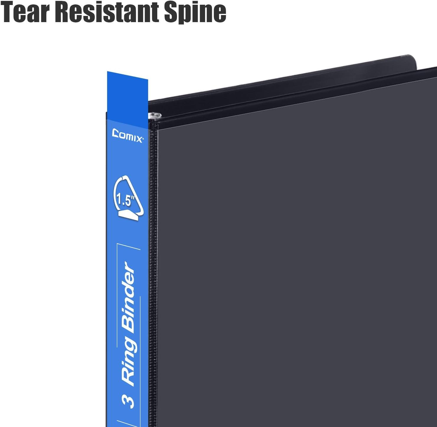 image:imageCOMIX Heavy Duty 05 inch SlantD Ring View Binder 12 inch 3 Ring Binders Hold 125 Sheets of 85 x 11 Paper 12 Pack WhiteBlack