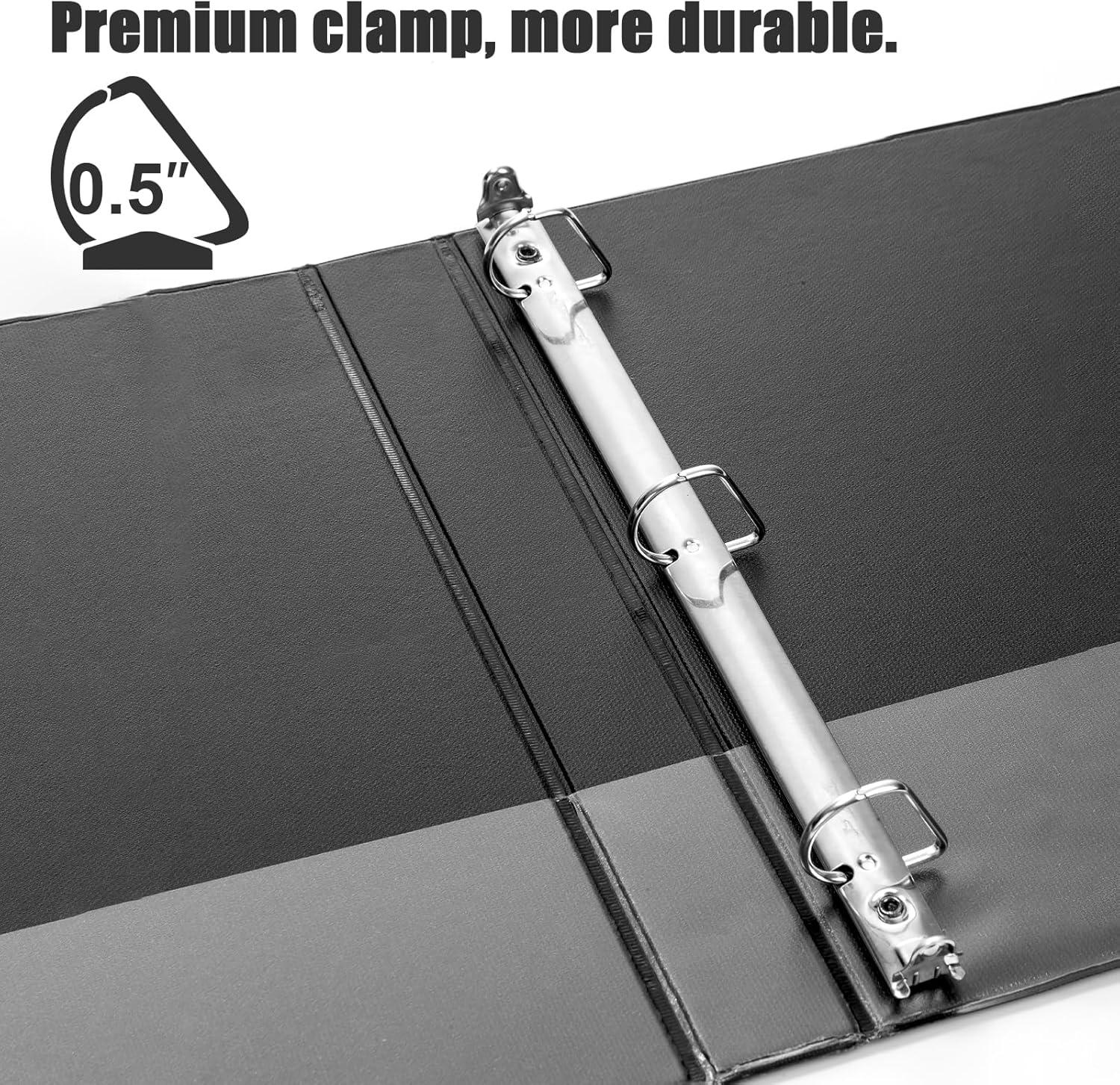 image:imageCOMIX Heavy Duty 05 inch SlantD Ring View Binder 12 inch 3 Ring Binders Hold 125 Sheets of 85 x 11 Paper 12 Pack WhiteBlack