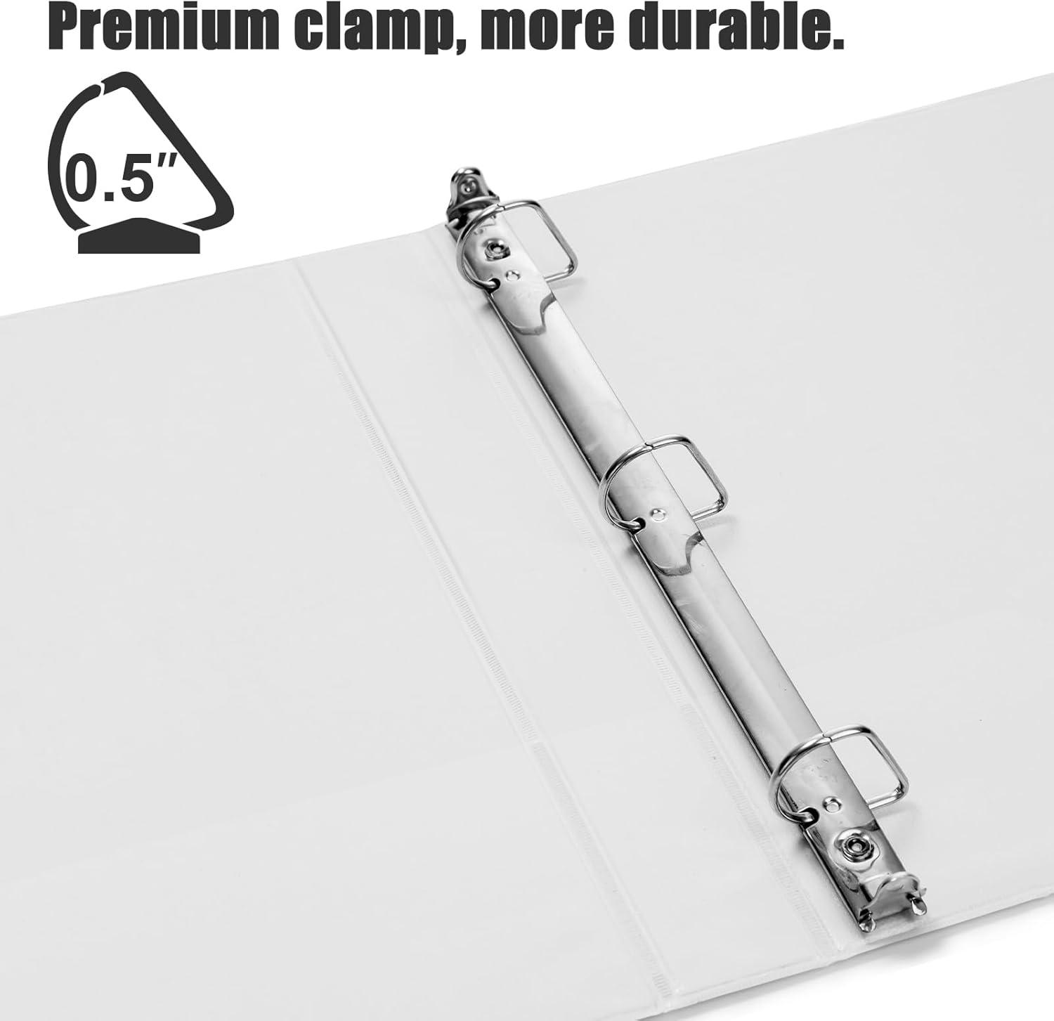 image:imageCOMIX Heavy Duty 05 inch SlantD Ring View Binder 12 inch 3 Ring Binders Hold 125 Sheets of 85 x 11 Paper 12 Pack WhiteWhite