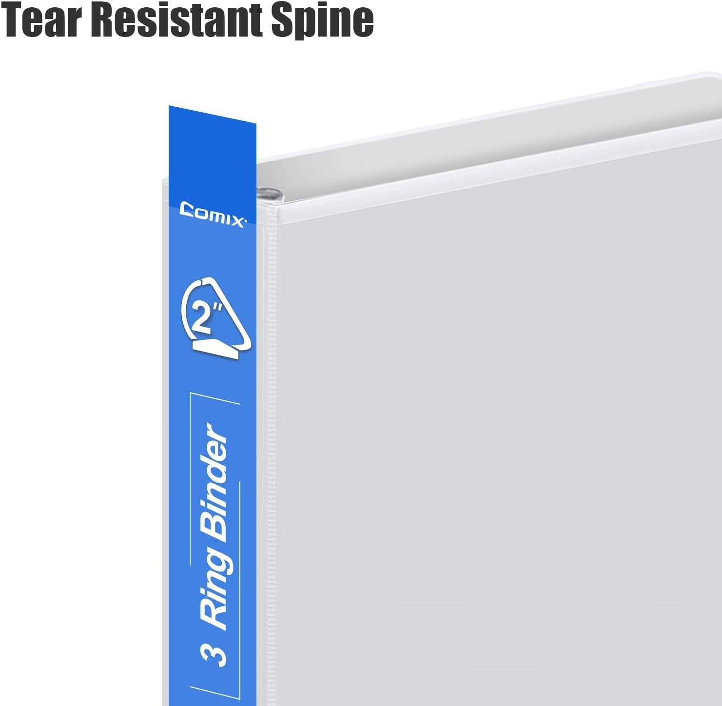 image:imageCOMIX Heavy Duty 05 inch SlantD Ring View Binder 12 inch 3 Ring Binders Hold 125 Sheets of 85 x 11 Paper 12 Pack WhiteWhite