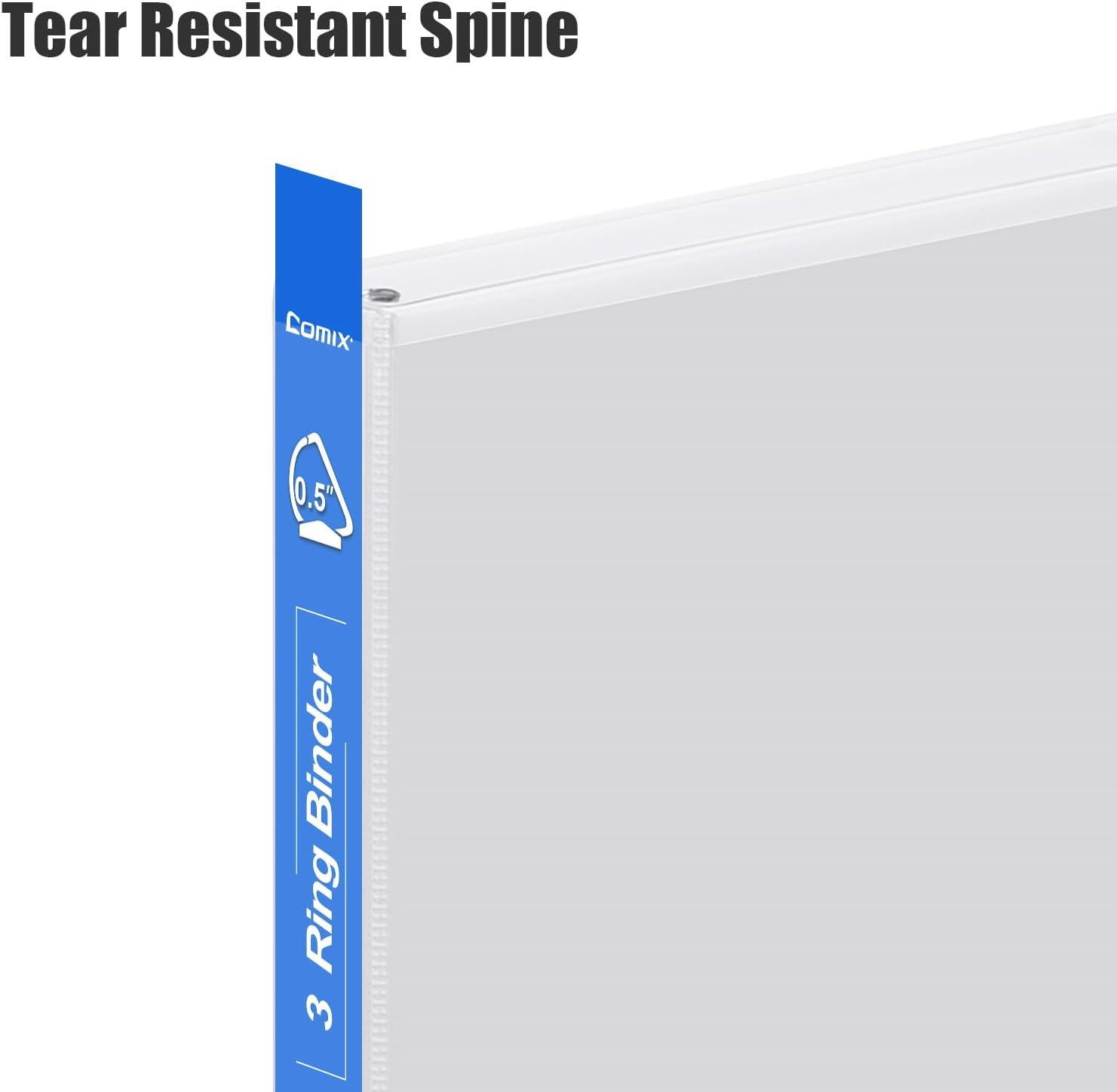 image:imageCOMIX Heavy Duty 05 inch SlantD Ring View Binder 12 inch 3 Ring Binders Hold 125 Sheets of 85 x 11 Paper 12 Pack WhiteWhite
