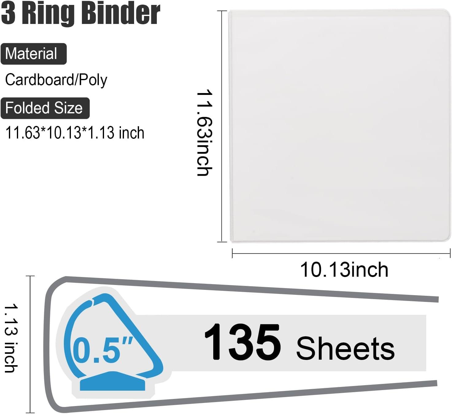 image:imageCOMIX Heavy Duty 05 inch SlantD Ring View Binder 12 inch 3 Ring Binders Hold 125 Sheets of 85 x 11 Paper 12 Pack WhiteWhite
