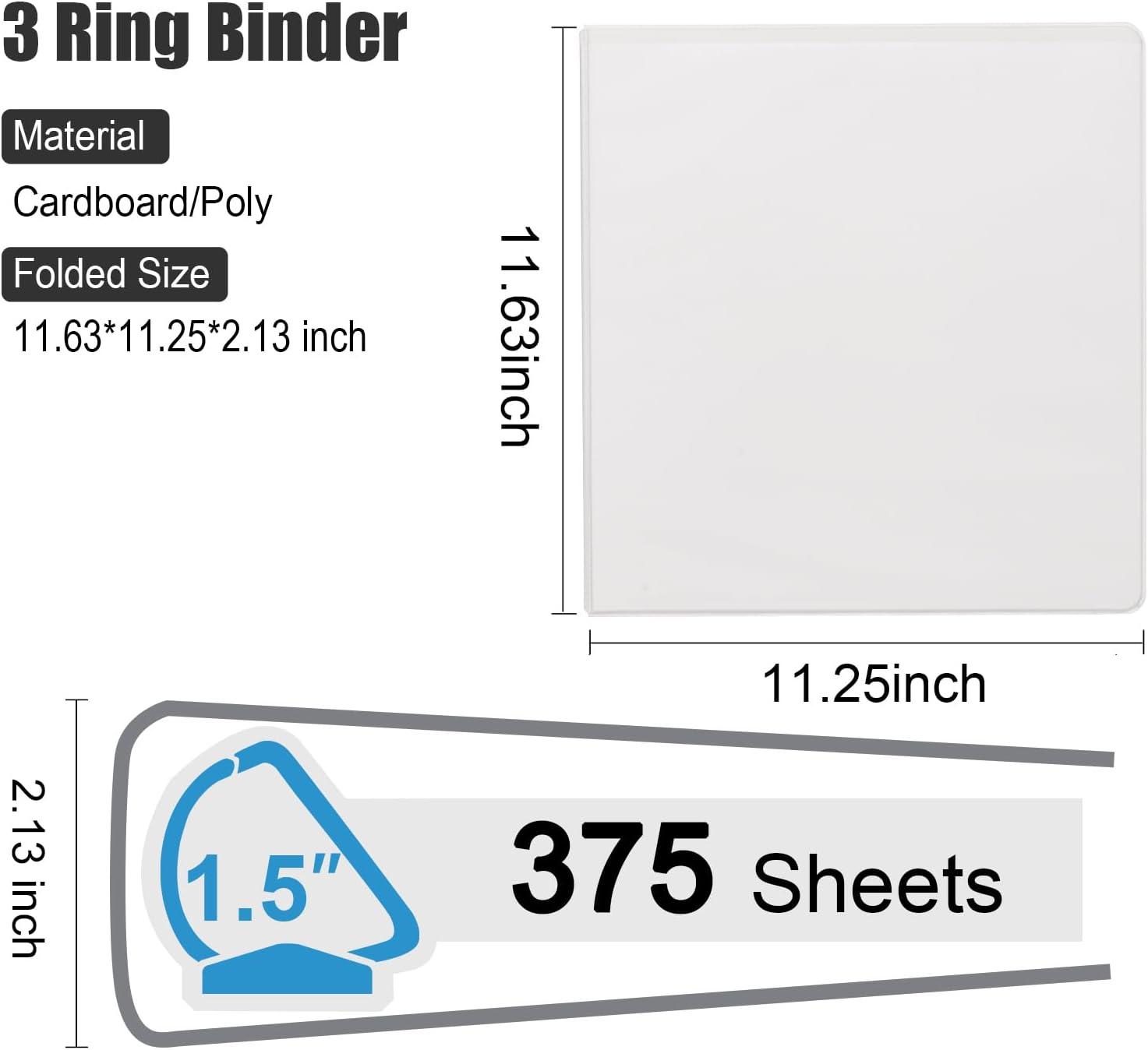 image:imageCOMIX Heavy Duty 05 inch SlantD Ring View Binder 12 inch 3 Ring Binders Hold 125 Sheets of 85 x 11 Paper 12 Pack WhiteWhite