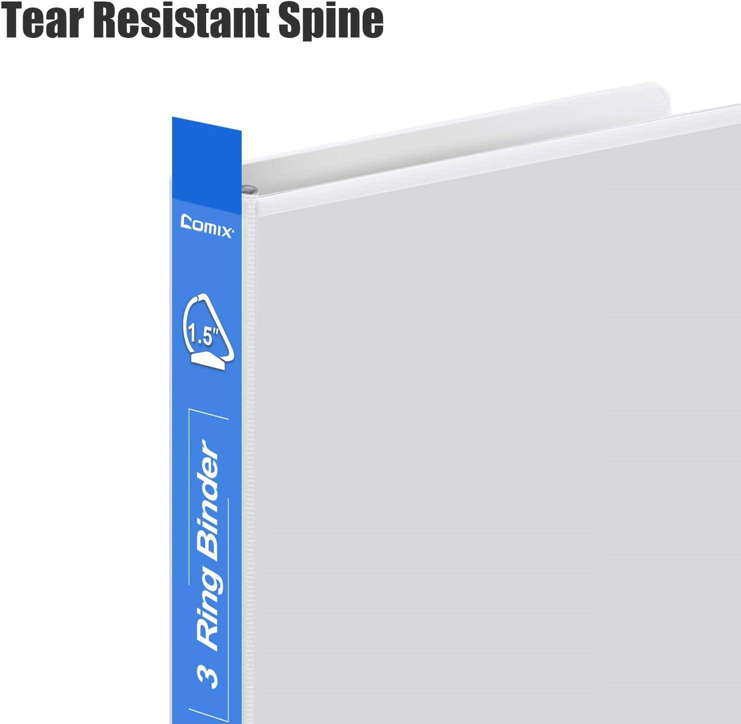 image:imageCOMIX Heavy Duty 05 inch SlantD Ring View Binder 12 inch 3 Ring Binders Hold 125 Sheets of 85 x 11 Paper 12 Pack WhiteWhite