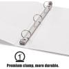 COMIX Heavy Duty 3 Ring Binder 0.5 inch with Clear View Cover, 1/2″ Round Ring View Binder, PVC-Free, 100 Sheets Capacity of US Letter Size Paper, Office ＆ School Supplies, 12 Pack (White)(White)