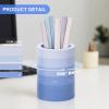 Comix Calender Pen Holder for Desk, Cute Platsic Pencil Holder, Green Desk Organizer for Home School Office Supplies(Blue)