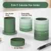 Comix Calender Pen Holder for Desk, Cute Platsic Pencil Holder, Green Desk Organizer for Home School Office Supplies(Green)