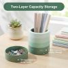 Comix Calender Pen Holder for Desk, Cute Platsic Pencil Holder, Green Desk Organizer for Home School Office Supplies(Green)