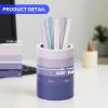 Comix Calender Pen Holder for Desk, Cute Platsic Pencil Holder, Green Desk Organizer for Home School Office Supplies(Purple)