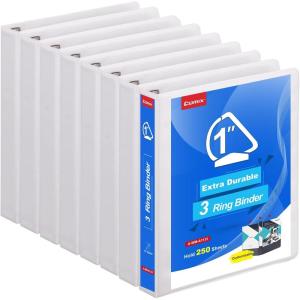 COMIX Heavy Duty 0.5 inch Slant-D Ring View Binder, 1/2 inch 3 Ring Binders, Hold 125 Sheets of 8.5″ x 11″ Paper, 12 Pack (White)(White)