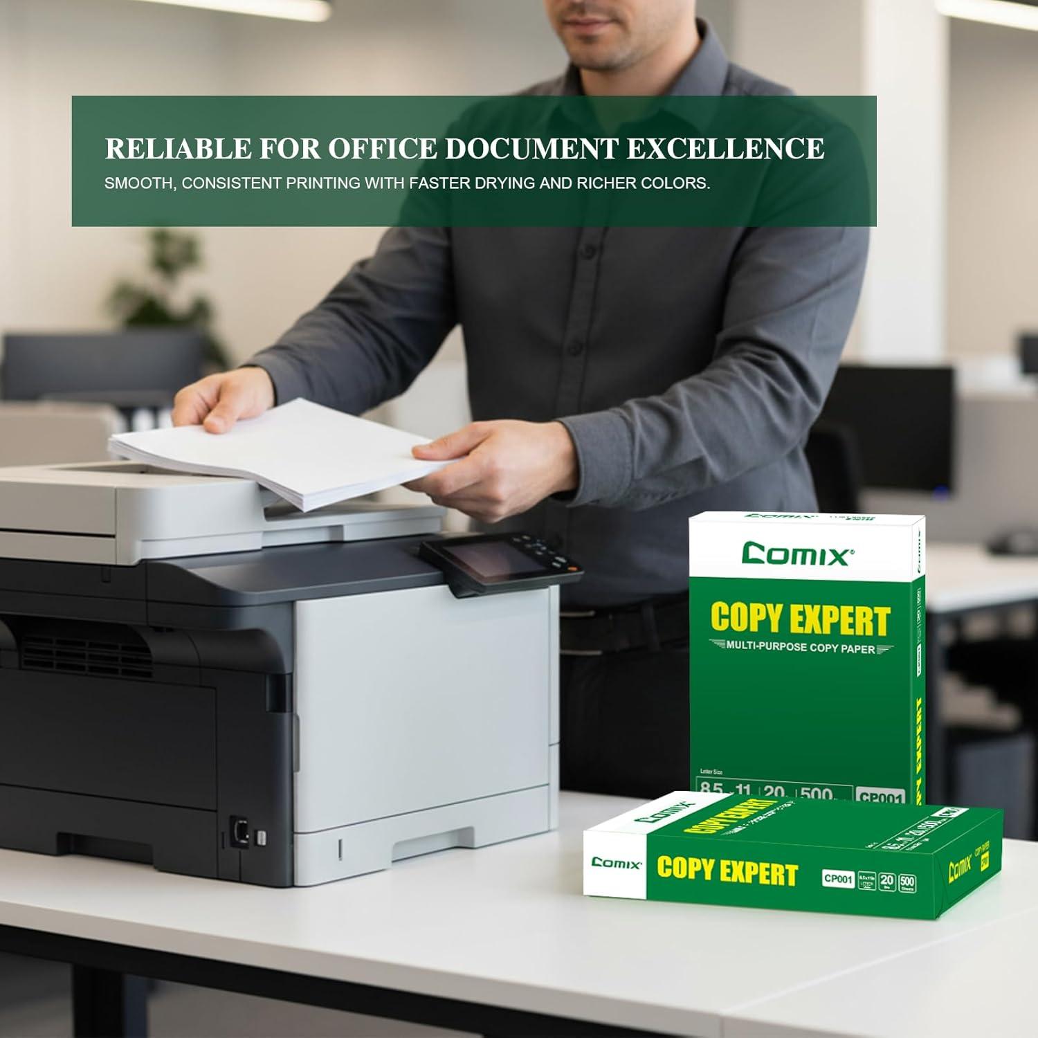 image:imageComix Printer Paper 8511 Paper 20 lb 3 Ream Case 1500 Sheets 92 Bright White Copy Computer Paper for Office School and Home Made in USA