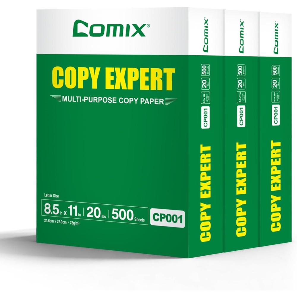image:imageComix Printer Paper  8511 Paper  20 lb  3 Ream Case  1500 Sheets  92 Bright White  Copy Computer Paper for Office School and Home  Made in USA