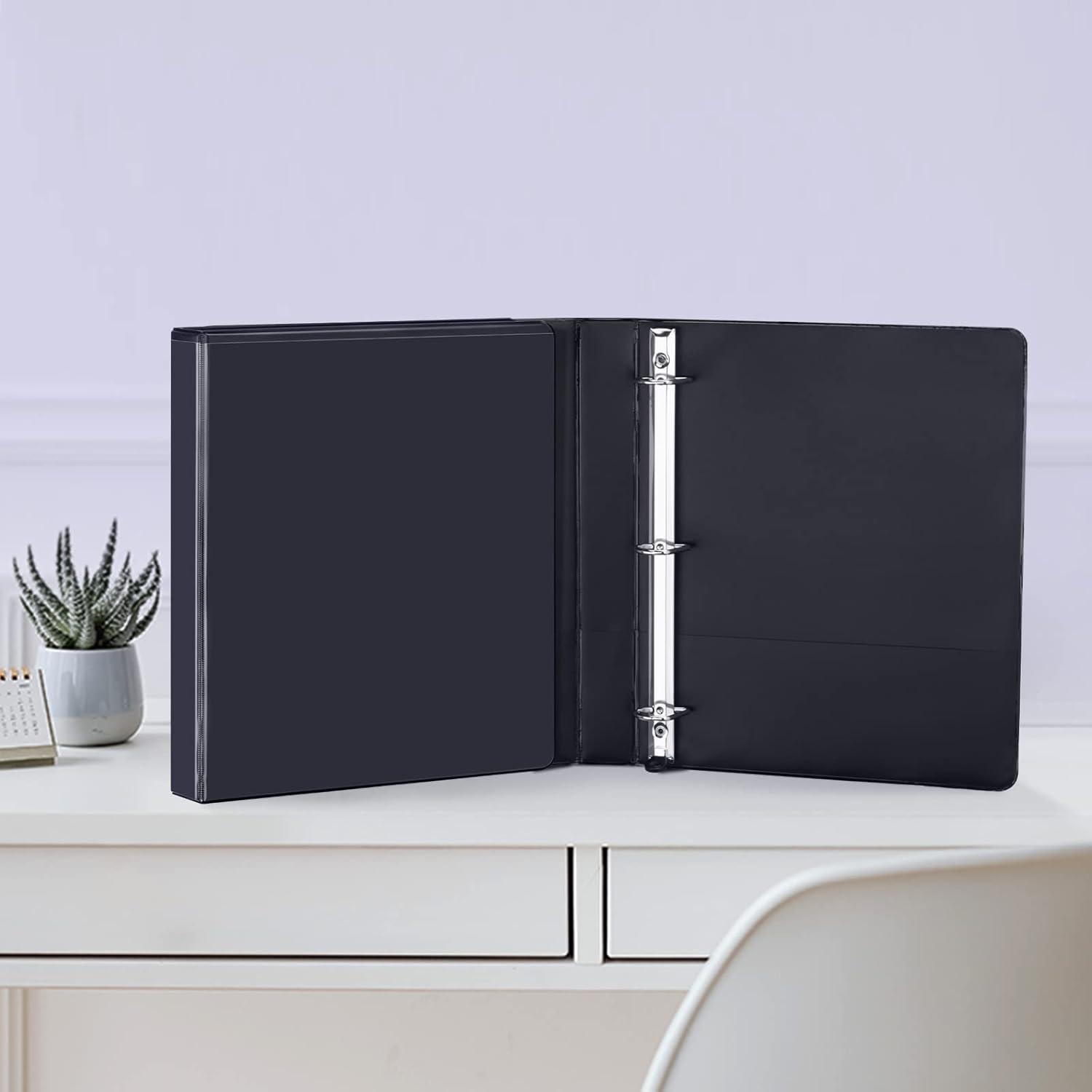 image:imageComix 15 inch 3 Ring View Binder 15 SlantD Ring FingerTouch Holds 85 x 11 Paper Designed for Durability Effortless Opening 6 Pack BlackBlack