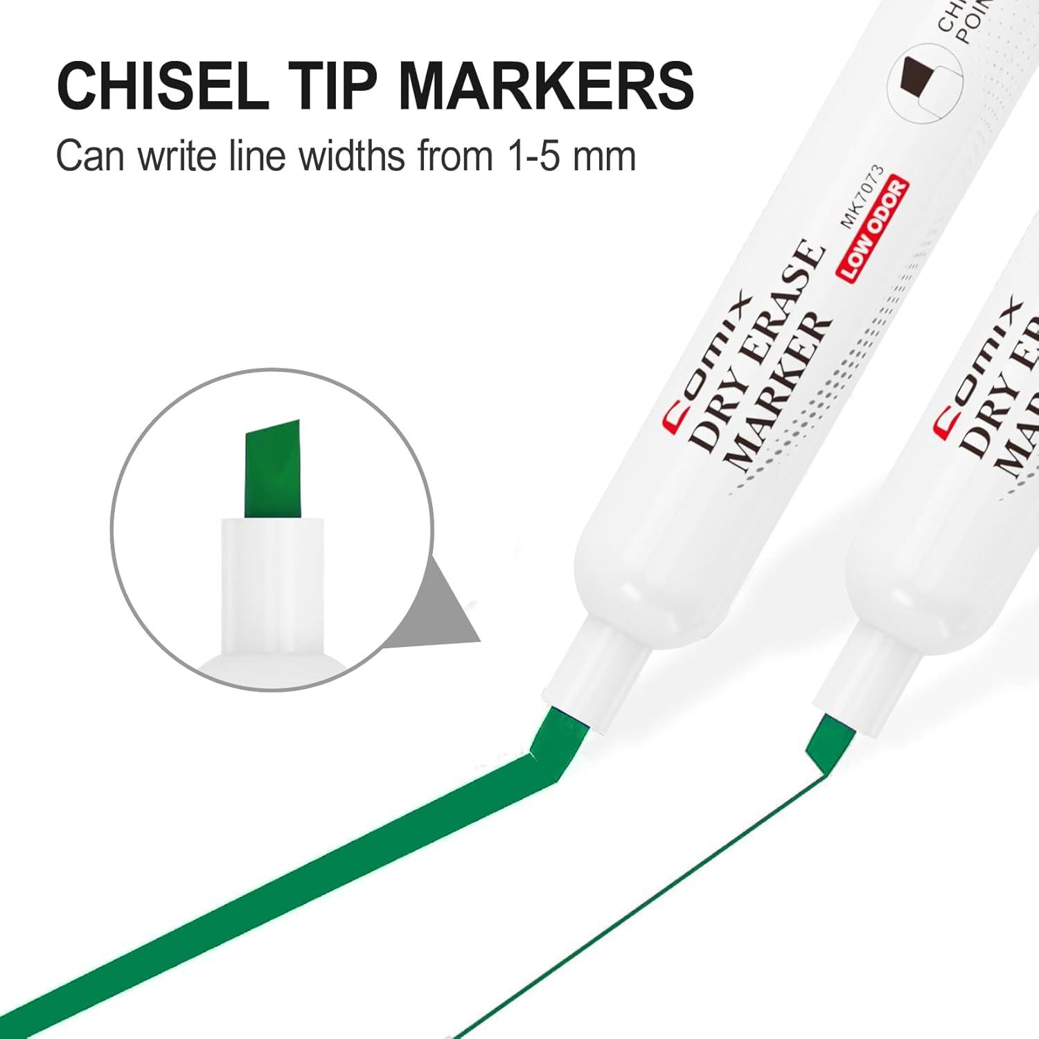 Tip Red Color Comix Low Odor Dry Erase Markers, Chisel Tip, Red Color, 36 Count ...