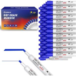 Comix Low Odor Dry Erase Markers, Chisel Tip, Red Color, 36 Count Whiteboard Marker for Office, School, Classroom, Teachers(Blue Color 36 Count)