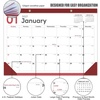 COMIX Desk Calendar 2026-2027, 17″ x 12″ Monthly Desktop Planner Pad with Frosted Cover, 18 Months July 2026 to December 2027, Thick 120 GSM Paper for Office School Home(Wine Red Minimalist)