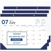 COMIX Desk Calendar 2026-2027, 17″ x 12″ Monthly Desktop Planner Pad with Frosted Cover, 18 Months July 2026 to December 2027, Thick 120 GSM Paper for Office School Home(3pack-navy Blue Minimalist)