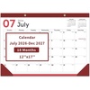 COMIX Desk Calendar 2026-2027, 17″ x 12″ Monthly Desktop Planner Pad with Frosted Cover, 18 Months July 2026 to December 2027, Thick 120 GSM Paper for Office School Home(Wine Red Minimalist)