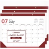 COMIX Desk Calendar 2026-2027, 17″ x 12″ Monthly Desktop Planner Pad with Frosted Cover, 18 Months July 2026 to December 2027, Thick 120 GSM Paper for Office School Home(3pack-wine Red Minimalist)