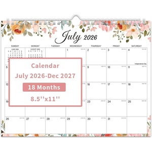 Comix 18 Month Wall Calendar 2026-2027 11×8.5 Inch, Monthly Planner Jul 2026 to Dec 2027, Thick 120GSM Paper with Stable Twin-Wire Binding for Home Office Planning(Floral)