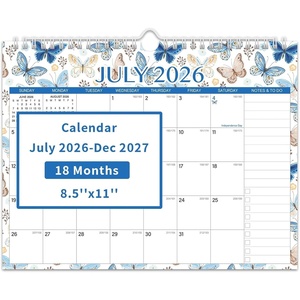 Comix 18 Month Wall Calendar 2026-2027 11×8.5 Inch, Monthly Planner Jul 2026 to Dec 2027, Thick 120GSM Paper with Stable Twin-Wire Binding for Home Office Planning(Butterfly)