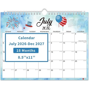 Comix 18 Month Wall Calendar 2026-2027 11×8.5 Inch, Monthly Planner Jul 2026 to Dec 2027, Thick 120GSM Paper with Stable Twin-Wire Binding for Home Office Planning(Holiday)