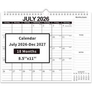 Comix 18 Month Wall Calendar 2026-2027 11×8.5 Inch, Monthly Planner Jul 2026 to Dec 2027, Thick 120GSM Paper with Stable Twin-Wire Binding for Home Office Planning(Black and White Minimalist)