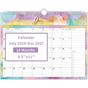 Comix 18 Month Wall Calendar 2026-2027 11×8.5 Inch, Monthly Planner Jul 2026 to Dec 2027, Thick 120GSM Paper with Stable Twin-Wire Binding for Home Office Planning(Glitter Sand)